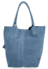 Kožené kabelka shopper bag Vittoria Gotti světle mdrá V5190